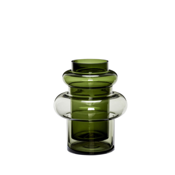Vase, glass, green