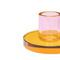 ASTRA CANDLEHOLDER SMALL PINK/ORANGE - Imagen 2