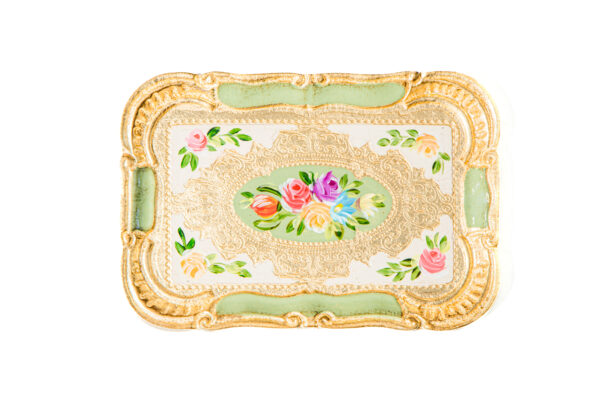 Tray Gold Leaf S / Green Erba