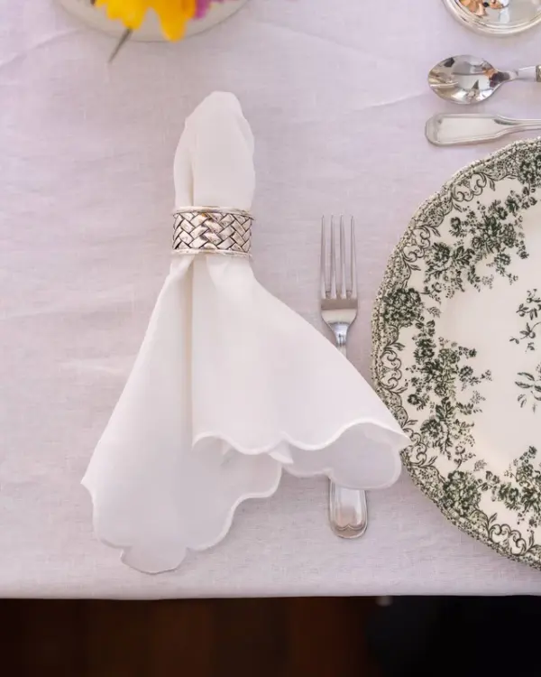 Napkin Ondulado Linen WhiteWith White Set of 6 - Imagen 2