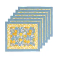 Citron Placemats Bleu & Yellow Set of 6 - Imagen 2