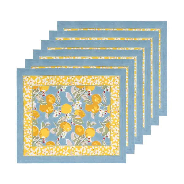 Citron Placemats Bleu & Yellow Set of 6 - Imagen 2