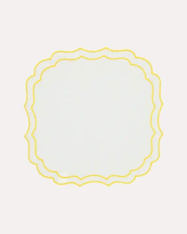 Placemat Greta White With Yellow Antistain Set Of 8