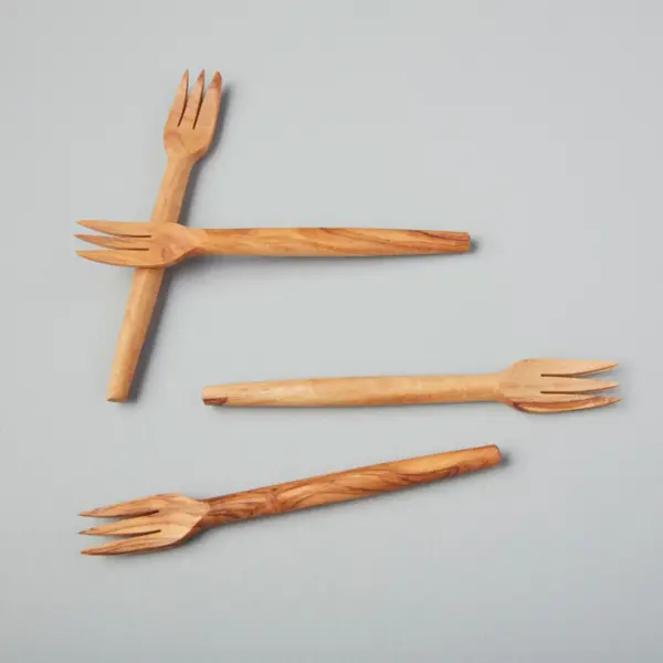 Olive Wood Forks Set of 4