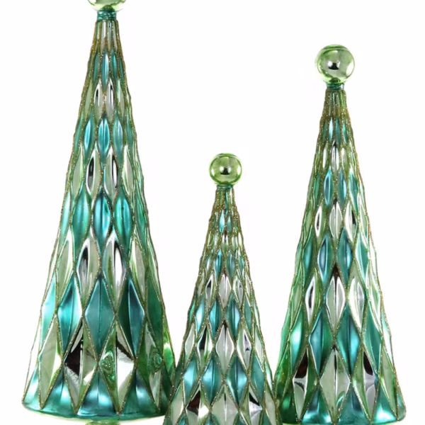 Mid Century Diamond Trees – Green Mint Large