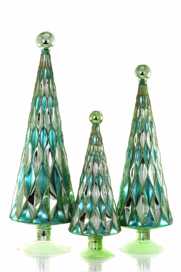 Mid Century Diamond Trees – Green Mint Large