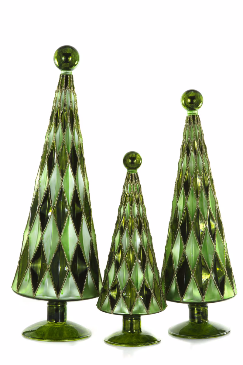 Mid Century Diamond Trees – Lime Verdant Small - Imagen 2