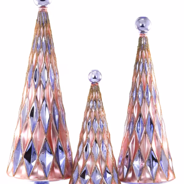 Mid Century Diamond Trees – Periwinkle Pink Large