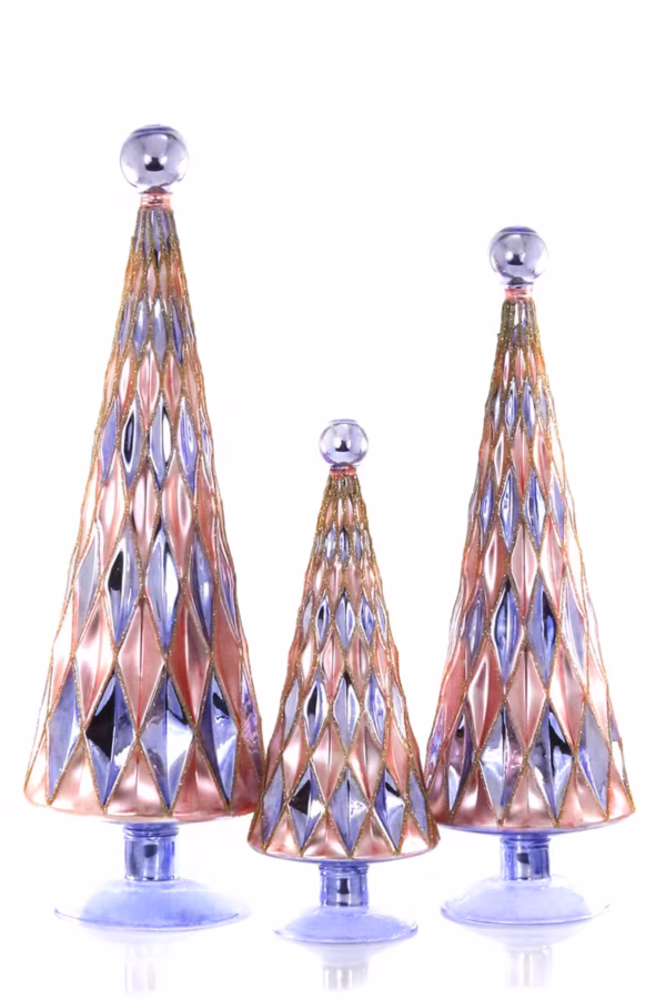 Mid Century Diamond Trees – Periwinkle Pink Large