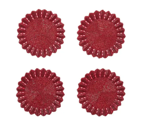 Etoile Coaster in Red, Set of 4