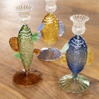 Candle holder fish yellow - Imagen 2