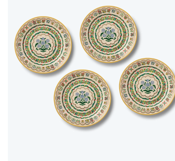 Rosette Porcelain Dinner Plate Set Of 4