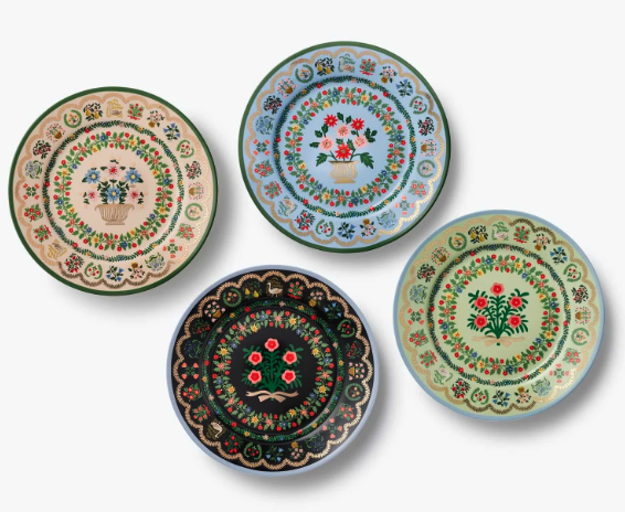 Rosette Porcelain Dessert Plate Set Of 4