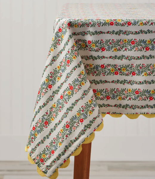 Rosette Stripe Cotton Tablecloth