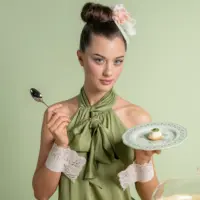 DESSERT PLATE JOSEPHINE DUSTY GREEN / SET OF 2 - Imagen 3