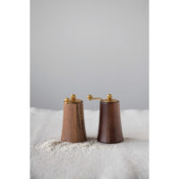Acacia Wood and Stainless Steel Salt and Pepper - Imagen 2