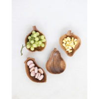 Hand-Carved Acacia Wood Fruit/Vegetable Shaped Bowl, 4 Styles - Imagen 2
