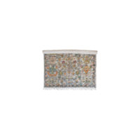 Woven Cotton Distressed Print Dhurrie Rug with Fringe - Imagen 2