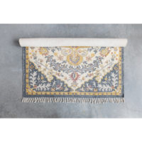 Woven Cotton Distressed Print Rug with Fringe - Imagen 3