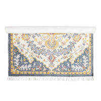 Woven Cotton Distressed Print Rug with Fringe - Imagen 4