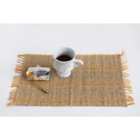 Bamboo Placemat with Stripes and Fringe - Imagen 3