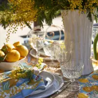 Citron Napkins Bleu & Yellow Set of 6 - Imagen 3
