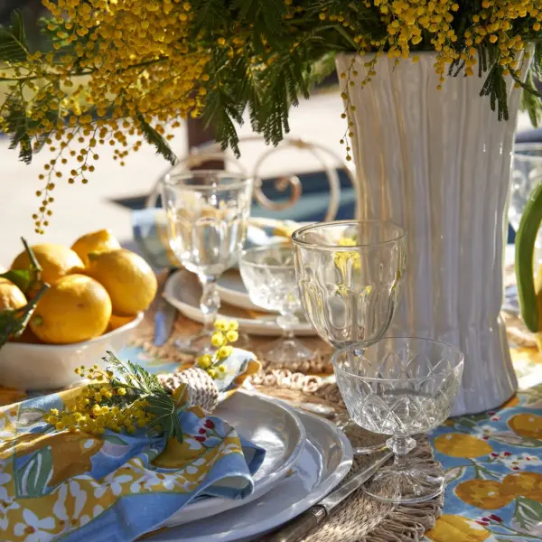Citron Napkins Bleu & Yellow Set of 6 - Imagen 3