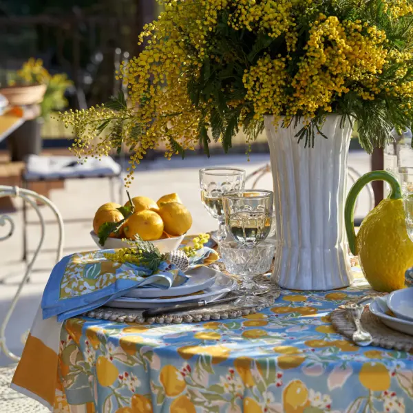 Citron Napkins Bleu & Yellow Set of 6 - Imagen 4