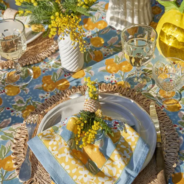 Citron Napkins Bleu & Yellow Set of 6 - Imagen 5