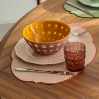 DINNER PLATE FLORA DUSTY PINK / SET OF 2 - Imagen 2