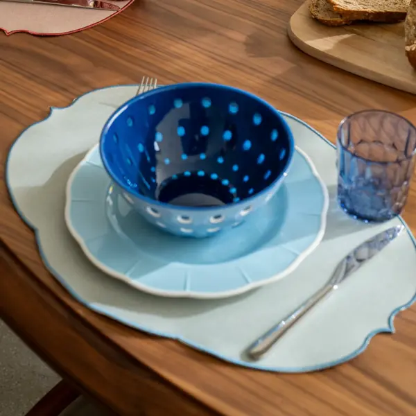 DINNER PLATE FLORA DUSTY LIGHT BLUE / SET OF 2 - Imagen 2