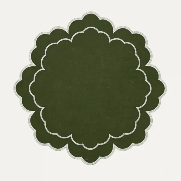 Placemat Iris Green With White Set of 6