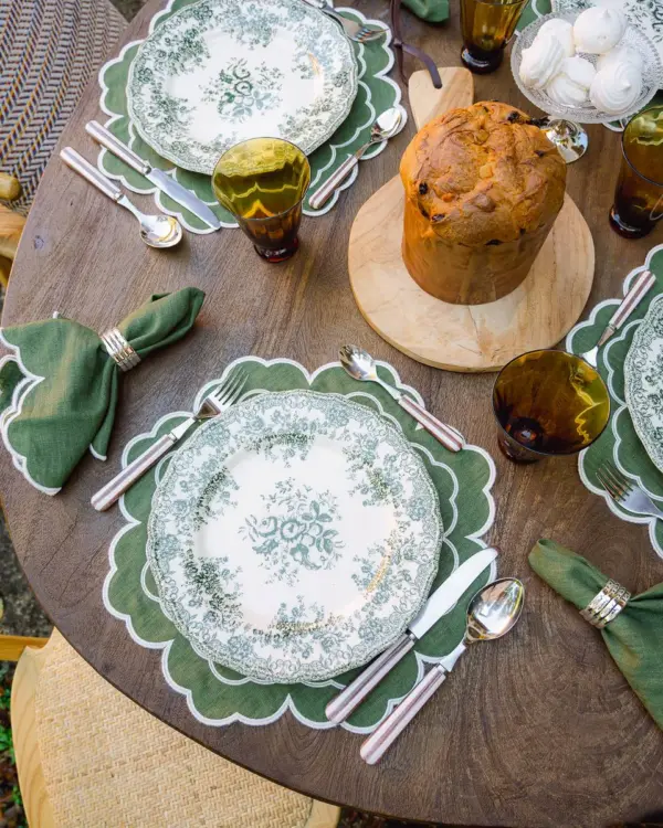 Napkin Iris Green With White Set of 6 - Imagen 4