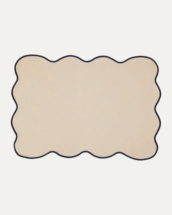 Placemat Palma Beige With Black Antistain Set Of 8