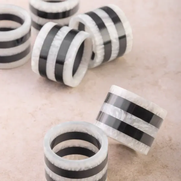 PANAMA STRIPED NAPKIN RINGS / SET OF 6