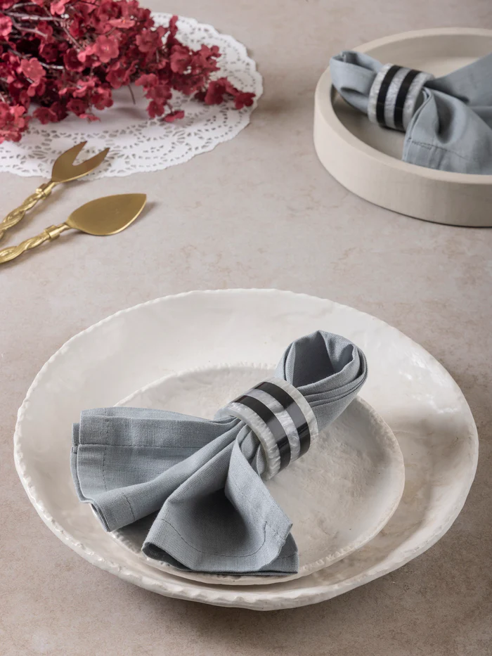 PANAMA STRIPED NAPKIN RINGS / SET OF 6 - Imagen 3