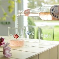 Glass flora red set of 2 - Imagen 5