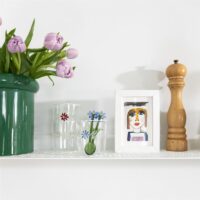 Glass flora red set of 2 - Imagen 4