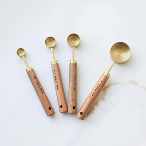 Wood Handle Measuring Spoon Set of 4