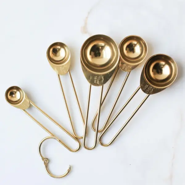 Auric Gold Stainless Steel Measuring Spoon Set of 5
