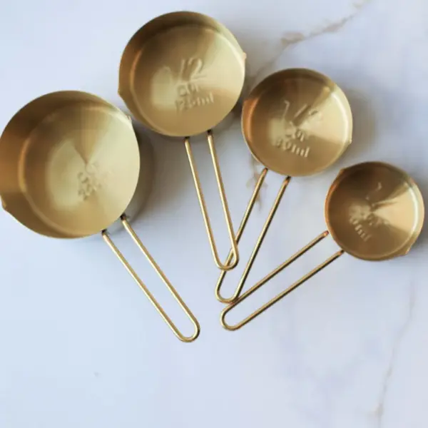 Auric Gold Light Stainless Steel Measuring Cup Set of 4
