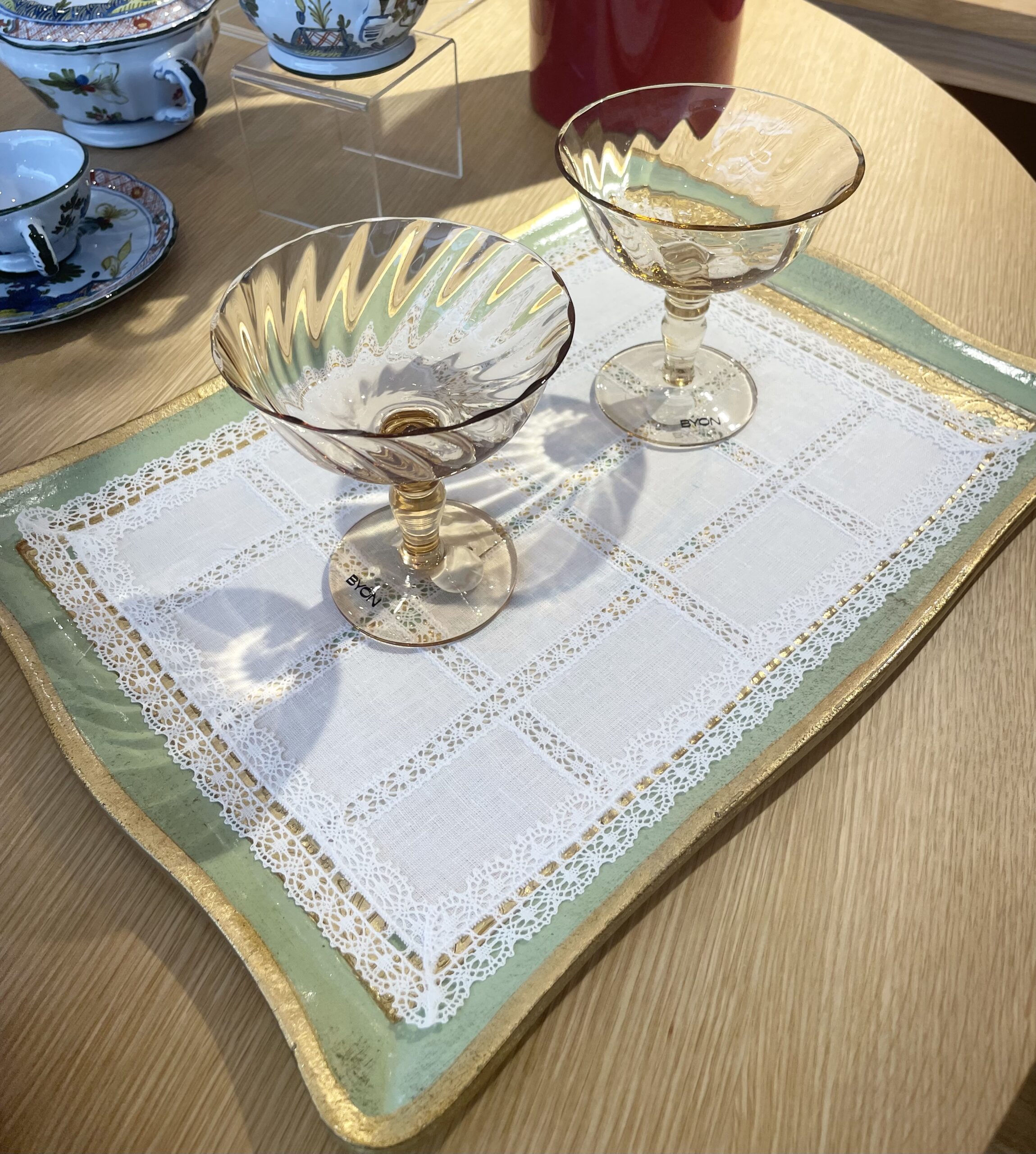 Rectangular Tray Towel With Lace Intertersed In The Piece 45x33 CM - Imagen 8