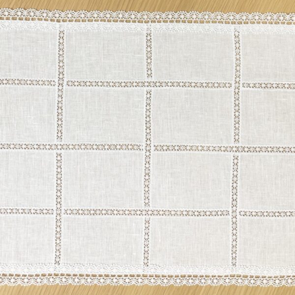 Rectangular Tray Towel With Lace Intertersed In The Piece 38 x 28 CM