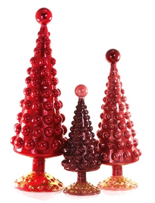 Midcentury Modern Hobnail Tree-Oxblood Large