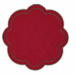 Placemat Dalia Linen Burgundy With Green Set of 6