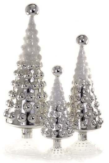 Frosted Hobnail Tree - Silver Medium