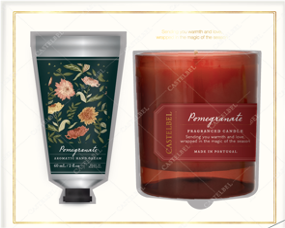 Pomegranate Gift Set Candle & Hand Cream