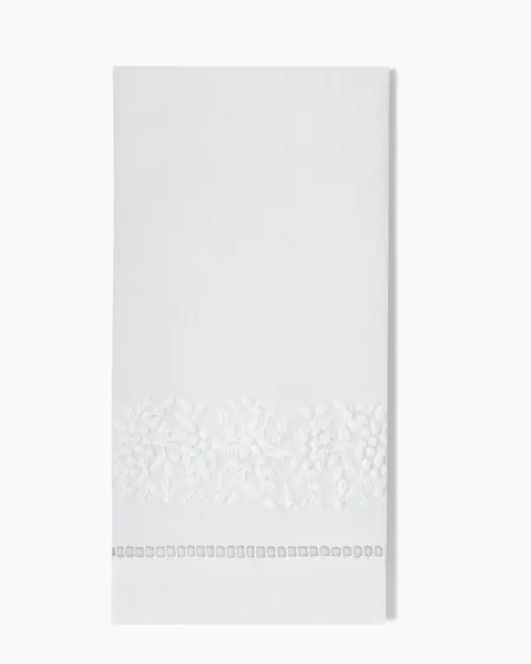 Jardin Classic Linen Hand Towel White on White
