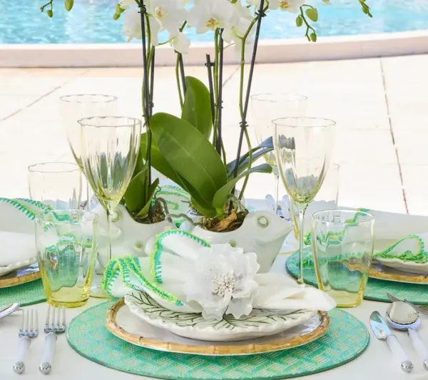 Gardenia Napkin Ring in White Set of 4 - Imagen 5