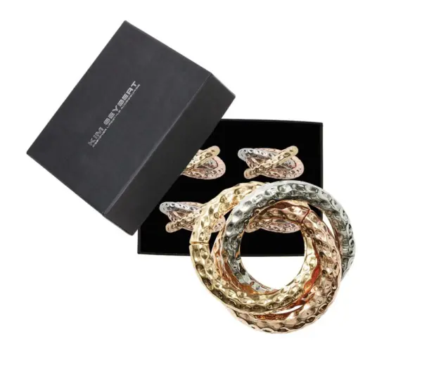 Trinity Napkin Ring in Multi, Set of 4 in a Gift Box - Imagen 5